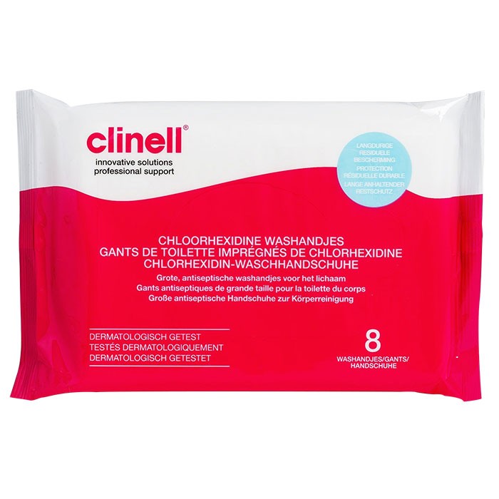 Clinell gants de toilette imprégnés de Chlorhexidine