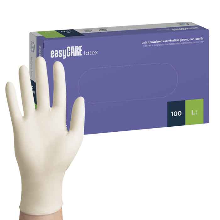 Gants en latex poudrés - 100 gants