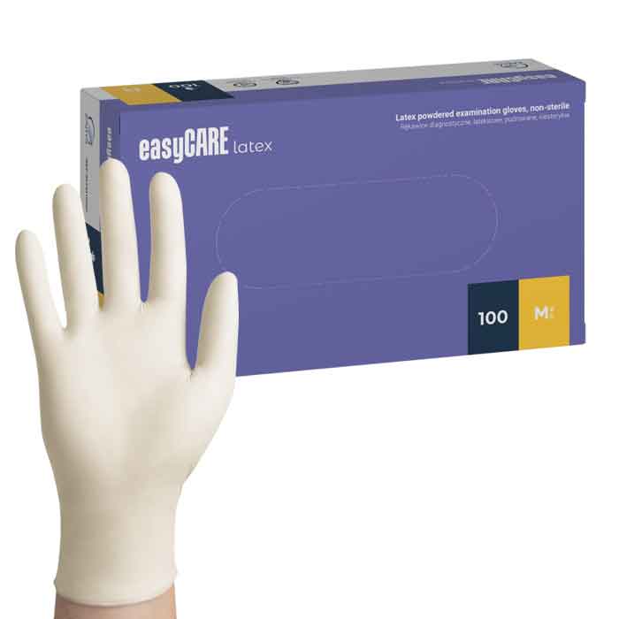 Gants en latex poudrés - 100 gants