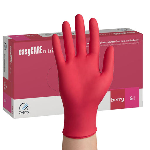 Gants en nitrile rose framboise