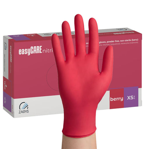 Gants en nitrile rose framboise