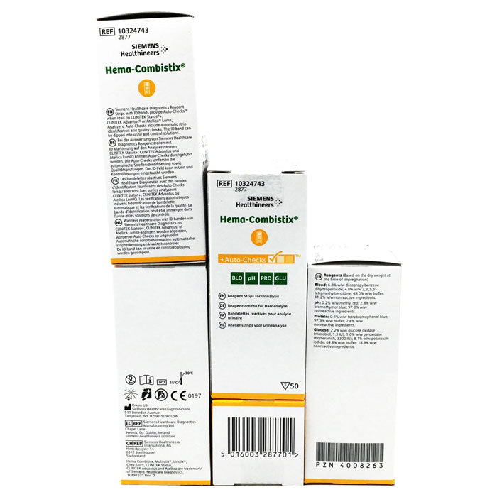 Test urinaire: Siemens Hema-Combistix – bandelettes de test