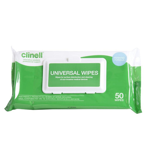 Lingettes de désinfection Clinell – 50 lingettes désinfactantes