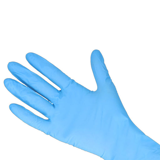 Longs gants en nitrile, bleu, non poudrés - 100 gants