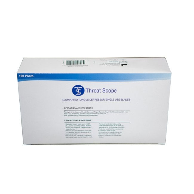 Abaisse-langues transparents Throat Scope - 100 pièces