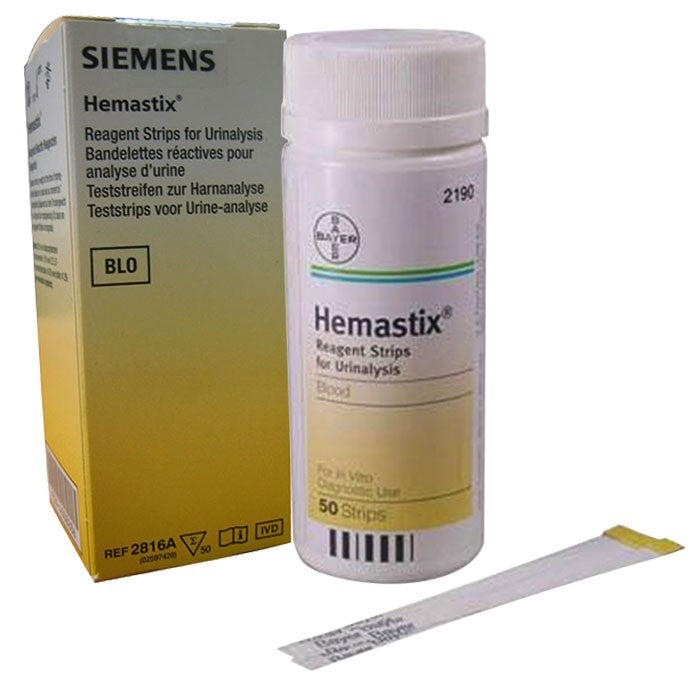 Test urinaire: Siemens Hemastix – bandelettes de test Siemens