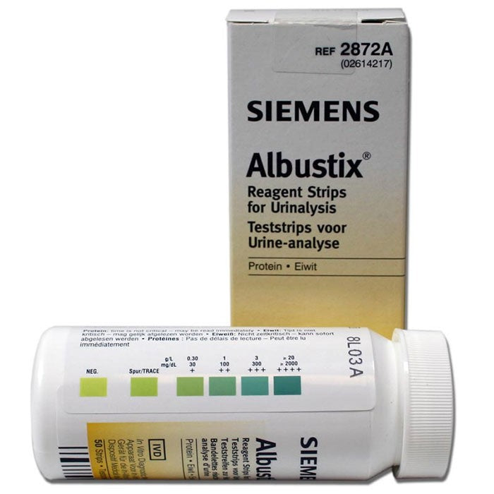 Test urinaire: Siemens Albustix – bandelettes de test Siemens