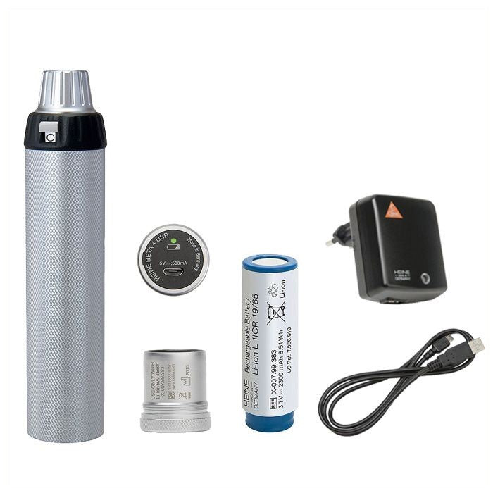 Poignée Rechargeable Heine BETA 4 USB - set complet