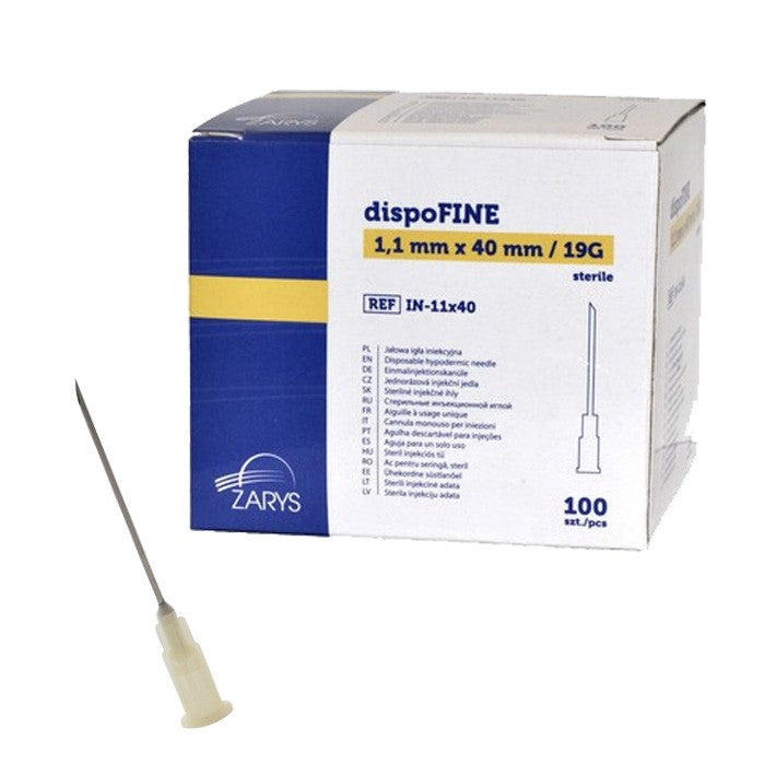 Aiguilles Zarys dispoFINE  – 19 G 1 1/2" (1,1 x 40 mm) Crème – 100 pièces