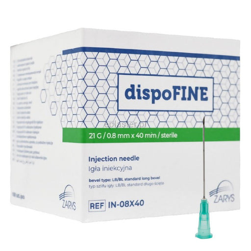 Aiguilles Zarys dispoFINE  – 21 G 1 1/2" (0,8 x 40 mm) Vert profond