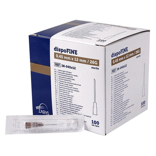 Aiguilles Zarys dispoFINE  – 26 G 4/9" (0,45 x 12 mm) Brun