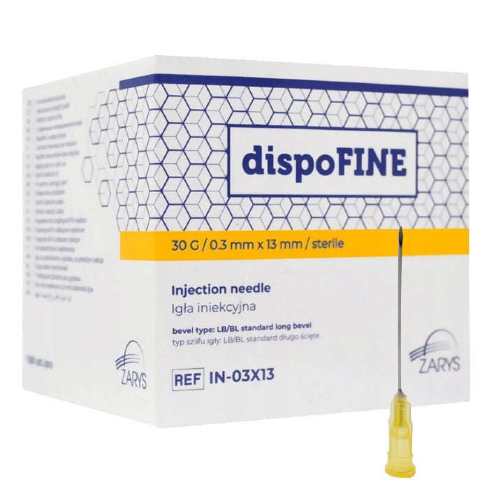 Aiguilles Zarys dispoFINE  – 30 G 1/2" (0,3 x 13 mm) Jaune