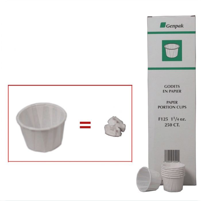 Cupule plissée pour médicament