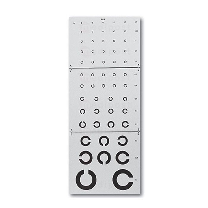 Echelle optométrique de Landolt C - Distance de lecture 5 m